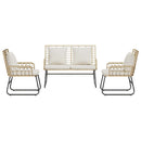 Have Spisebordssæt 3 pcs Brun og Creme polyrattan