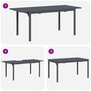 Terrassebord Antracit 180 x 80 x 74 cm Pulverlakeret stål