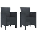 Have Stol med pude 2 pcs Antracit 53 x 49 x 85 cm Polypropylen