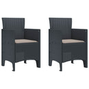 Have Stol med pude 2 pcs Antracit 53 x 49 x 85 cm Polypropylen