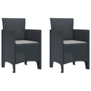 Have Stol med pude 2 pcs Antracit 53 x 49 x 85 cm Polypropylen