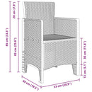Have Stol med pude 2 pcs Lysegrå 53 x 49 x 85 cm Polypropylen