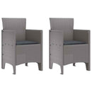 Have Stol med pude 2 pcs Lysegrå 53 x 49 x 85 cm Polypropylen