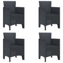 Have Stol med pude 4 pcs Antracit 53 x 49 x 85 cm Polypropylen