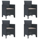 Have Stol med pude 4 pcs Antracit 53 x 49 x 85 cm Polypropylen