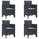 Have Stol med pude 4 pcs Antracit 53 x 49 x 85 cm Polypropylen