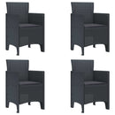 Have Stol med pude 4 pcs Antracit 53 x 49 x 85 cm Polypropylen