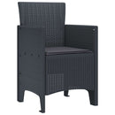 Have Stol med pude 4 pcs Antracit 53 x 49 x 85 cm Polypropylen