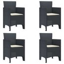 Have Stol med pude 4 pcs Antracit 53 x 49 x 85 cm Polypropylen