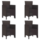 Have Stol med pude 4 pcs Brun 53 x 49 x 85 cm Polypropylen