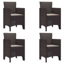 Have Stol med pude 4 pcs Brun 53 x 49 x 85 cm Polypropylen