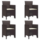 Have Stol med pude 4 pcs Brun 53 x 49 x 85 cm Polypropylen