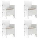 Have Stol med pude 4 pcs Hvid 53 x 49 x 85 cm Polypropylen