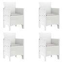 Have Stol med pude 4 pcs Hvid 53 x 49 x 85 cm Polypropylen