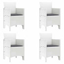 Have Stol med pude 4 pcs Hvid 53 x 49 x 85 cm Polypropylen