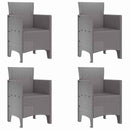 Have Stol med pude 4 pcs Lysegrå 53 x 49 x 85 cm Polypropylen
