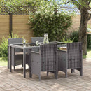 Have Stol med pude 4 pcs Lysegrå 53 x 49 x 85 cm Polypropylen
