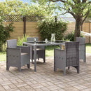 Have Stol med pude 4 pcs Lysegrå 53 x 49 x 85 cm Polypropylen