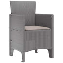 Have Stol med pude 4 pcs Lysegrå 53 x 49 x 85 cm Polypropylen