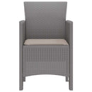 Have Stol med pude 4 pcs Lysegrå 53 x 49 x 85 cm Polypropylen