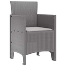 Have Stol med pude 4 pcs Lysegrå 53 x 49 x 85 cm Polypropylen