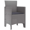Have Stol med pude 4 pcs Lysegrå 53 x 49 x 85 cm Polypropylen