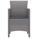 Have Stol med pude 4 pcs Lysegrå 53 x 49 x 85 cm Polypropylen