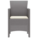 Have Stol med pude 4 pcs Lysegrå 53 x 49 x 85 cm Polypropylen