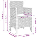 Have Stol med pude 4 pcs Lysegrå 53 x 49 x 85 cm Polypropylen