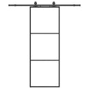 skydedør med hardwaresæt 76x205 cm ESG glas sort
