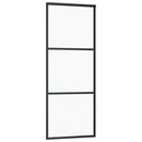 skydedør med hardwaresæt 76x205 cm ESG glas sort