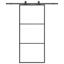 skydedør med hardwaresæt 90x205 cm ESG glas sort