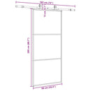 skydedør med hardwaresæt 90x205 cm ESG glas sort