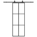 skydedør med hardwaresæt 76x205 cm ESG glas sort