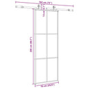 skydedør med hardwaresæt 76x205 cm ESG glas sort