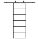 skydedør med hardwaresæt 76x205 cm ESG glas sort