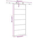 skydedør med hardwaresæt 90x205 cm ESG glas sort