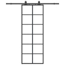 skydedør med hardwaresæt 76x205 cm ESG glas sort