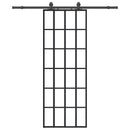 skydedør med hardwaresæt 76x205 cm ESG glas sort