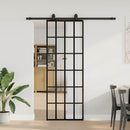 skydedør med hardwaresæt 76x205 cm ESG glas sort