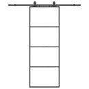 skydedør med hardwaresæt 76x205 cm ESG glas sort
