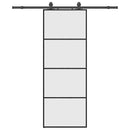 skydedør med hardwaresæt 76x205 cm ESG glas sort