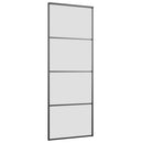 skydedør med hardwaresæt 76x205 cm ESG glas sort