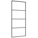 skydedør med hardwaresæt 90x205 cm ESG glas sort