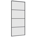 skydedør med hardwaresæt 90x205 cm ESG glas sort