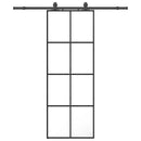 skydedør med hardwaresæt 76x205 cm ESG glas sort