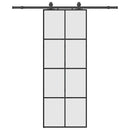 skydedør med hardwaresæt 76x205 cm ESG glas sort