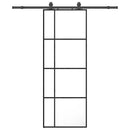 skydedør med hardwaresæt 76x205 cm ESG glas sort