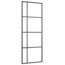 skydedør med hardwaresæt 76x205 cm ESG glas sort