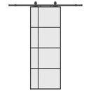 skydedør med hardwaresæt 76x205 cm ESG glas sort